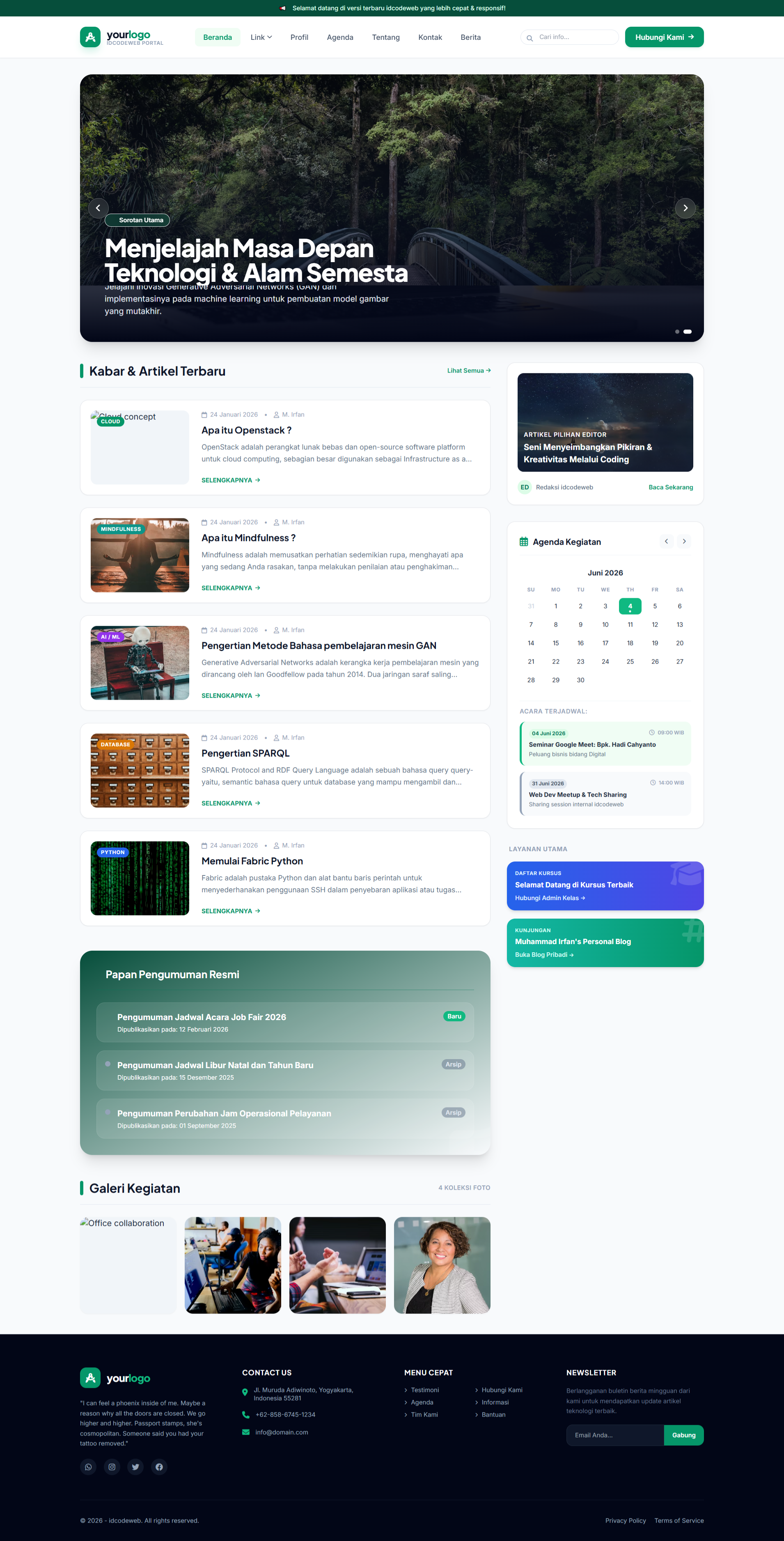 Preview tema Hortensia Portal